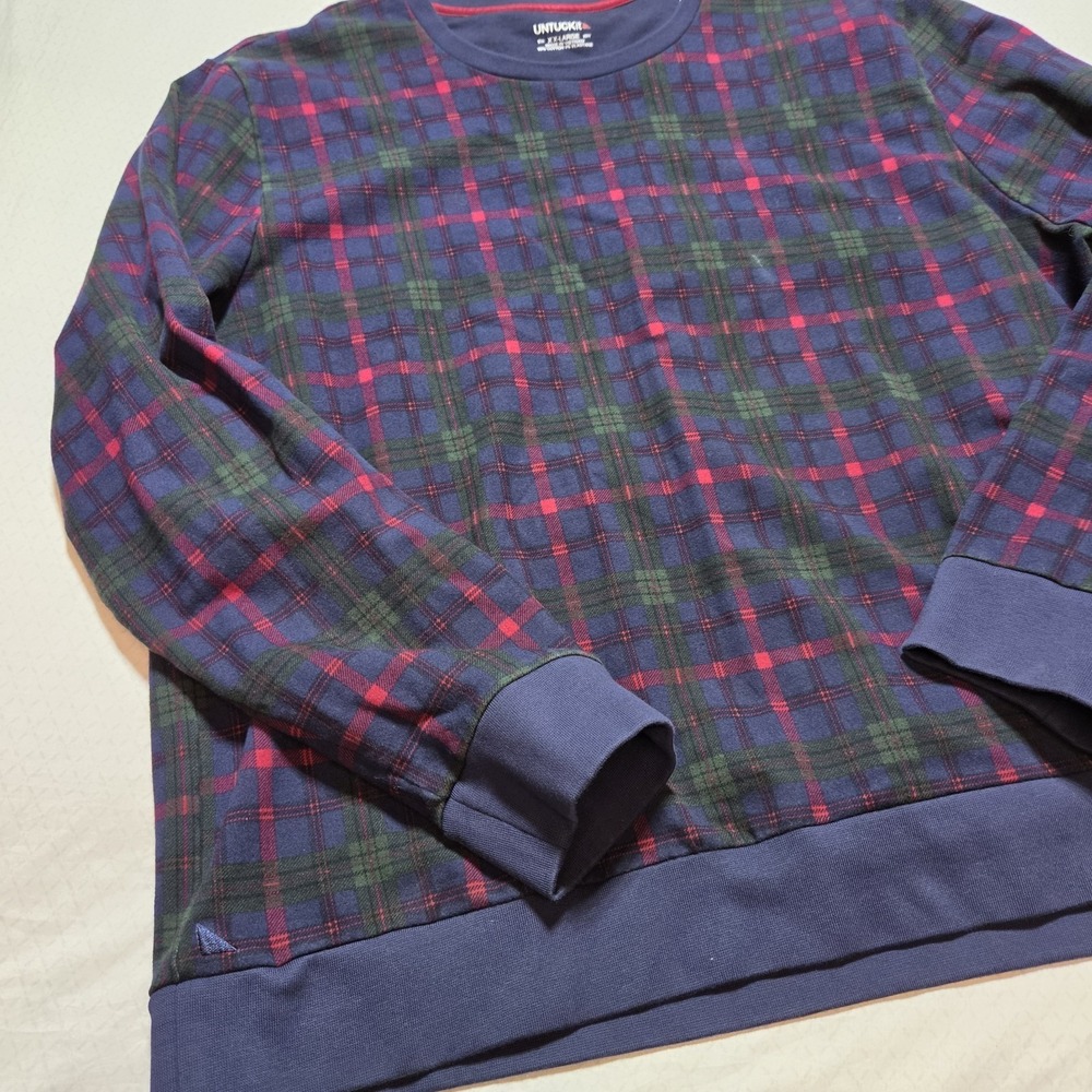 Untuckit Men's 2X Large Sweater Alford Plaid Festive Long Sleeve Pullover - Picture 3 of 7
